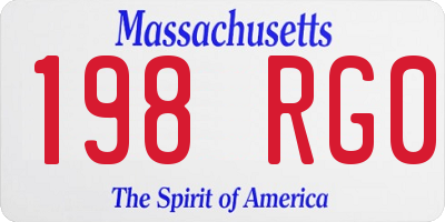 MA license plate 198RG0
