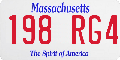 MA license plate 198RG4