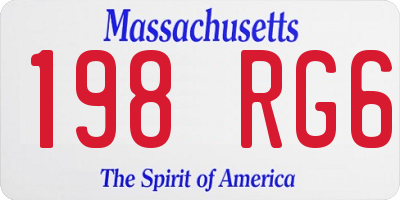 MA license plate 198RG6