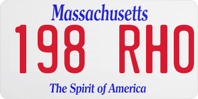 MA license plate 198RH0
