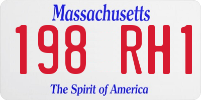 MA license plate 198RH1