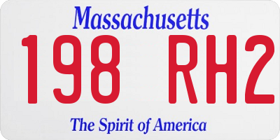 MA license plate 198RH2