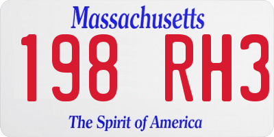 MA license plate 198RH3