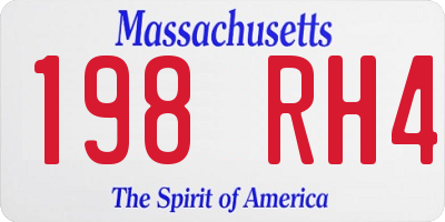 MA license plate 198RH4
