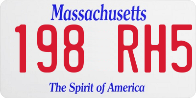 MA license plate 198RH5