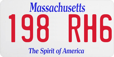 MA license plate 198RH6