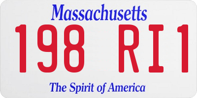 MA license plate 198RI1