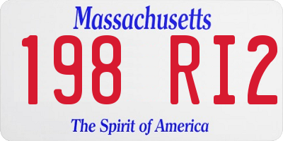 MA license plate 198RI2