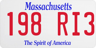 MA license plate 198RI3