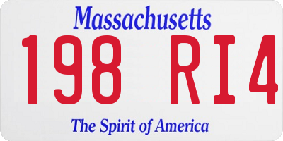 MA license plate 198RI4