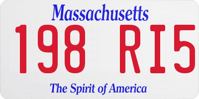 MA license plate 198RI5