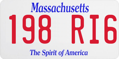 MA license plate 198RI6