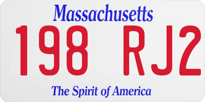 MA license plate 198RJ2