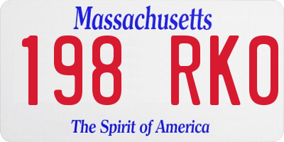 MA license plate 198RK0
