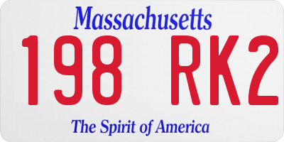 MA license plate 198RK2