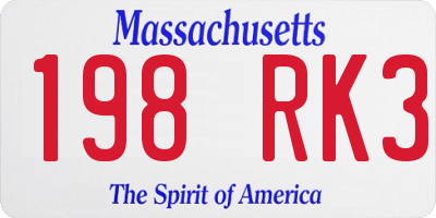 MA license plate 198RK3