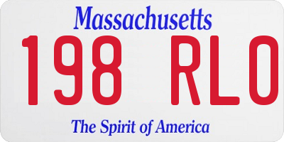 MA license plate 198RL0
