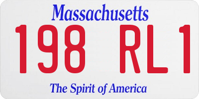 MA license plate 198RL1