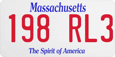 MA license plate 198RL3
