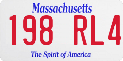 MA license plate 198RL4