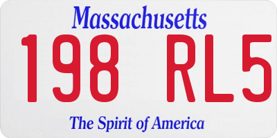 MA license plate 198RL5
