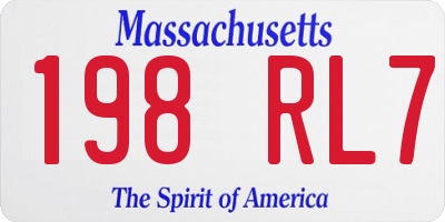 MA license plate 198RL7