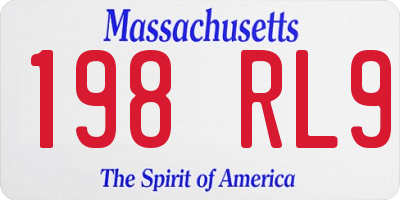 MA license plate 198RL9