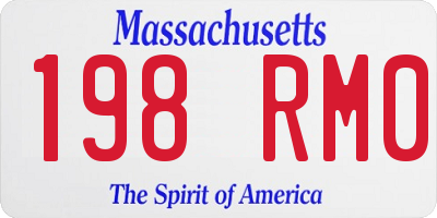 MA license plate 198RM0