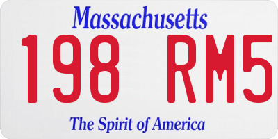 MA license plate 198RM5