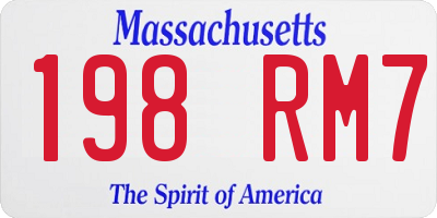MA license plate 198RM7