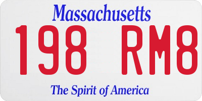 MA license plate 198RM8
