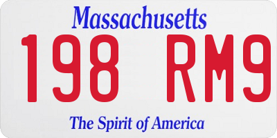 MA license plate 198RM9