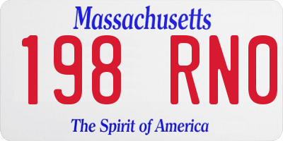 MA license plate 198RN0