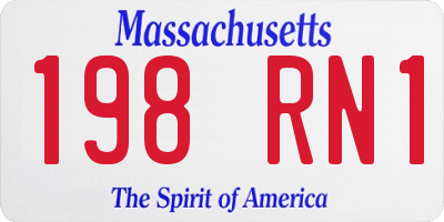 MA license plate 198RN1