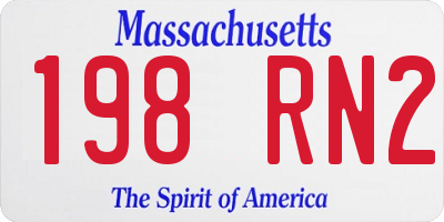 MA license plate 198RN2