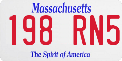 MA license plate 198RN5