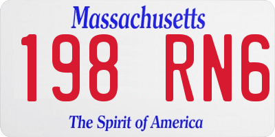 MA license plate 198RN6