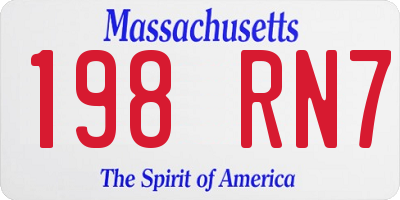 MA license plate 198RN7