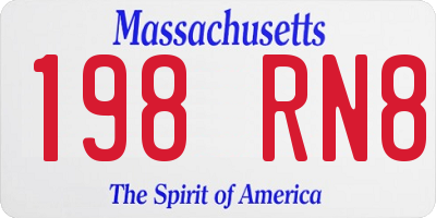 MA license plate 198RN8