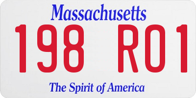 MA license plate 198RO1