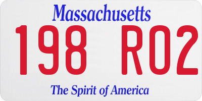 MA license plate 198RO2