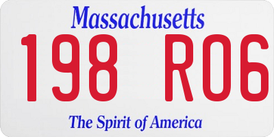 MA license plate 198RO6