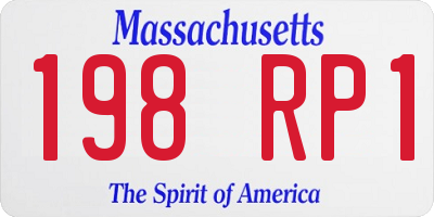 MA license plate 198RP1
