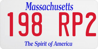 MA license plate 198RP2