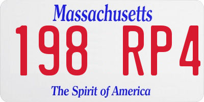 MA license plate 198RP4