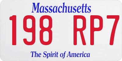 MA license plate 198RP7