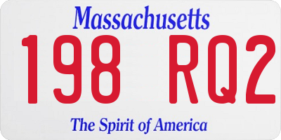 MA license plate 198RQ2