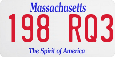 MA license plate 198RQ3