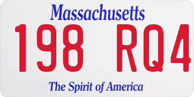 MA license plate 198RQ4