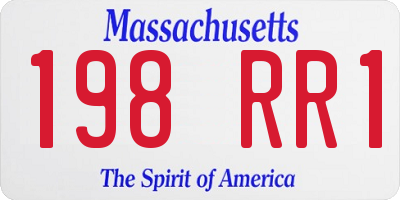 MA license plate 198RR1